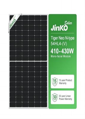 410W-430W จินโก้ ไทเกอร์ นีโอ N แบบ โมดูลแสงอาทิตย์ โมโนเฟซเชียล 54HL4- ((V)